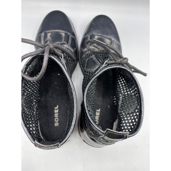 Sorel Womens Boots 7 Major Lace Mesh Black Ankle Patent Leather‎ - Picture 4 of 8